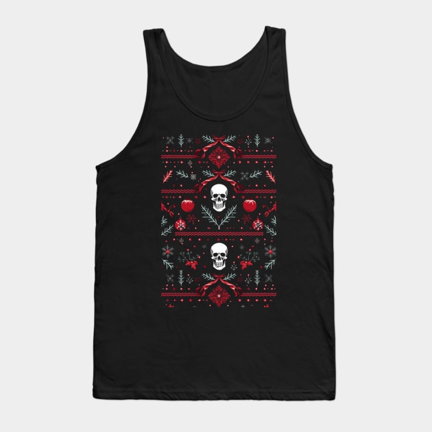 Gothic Ugly Christmas Sweater Tank Top by DarkSideRunners
